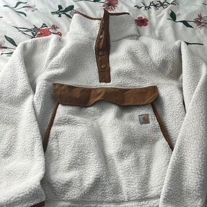 Carbartt Brand New white quarter button sherpa